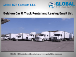 Belgium Car & Truck Rental and Leasing Email List