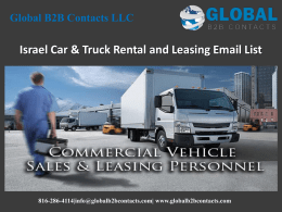Israel Car & Truck Rental and Leasing Email List