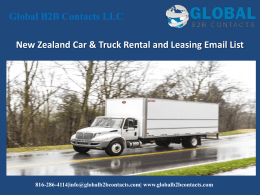 New Zealand Car & Truck Rental and Leasing Email List