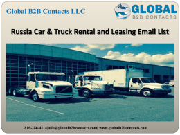 Russia Car & Truck Rental and Leasing Email List