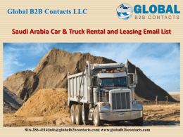 Saudi Arabia Car & Truck Rental and Leasing Email List