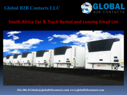 South Africa Car & Truck Rental and Leasing Email List