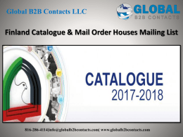 Finland Catalogue & Mail Order Houses Mailing List