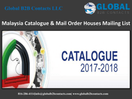 Malaysia Catalogue & Mail Order Houses Mailing List
