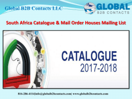 South Africa Catalogue & Mail Order Houses Mailing List