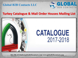 Turkey Catalogue & Mail Order Houses Mailing List
