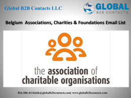 Belgium  Associations, Charities & Foundations Email List