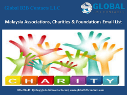 Malaysia Associations, Charities & Foundations Email List