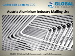 Austria Aluminium Industry Mailing List