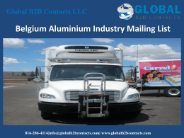 Belgium Aluminium Industry Mailing List