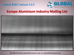Europe Aluminium Industry Mailing List