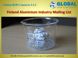 Finland Aluminium Industry Mailing List