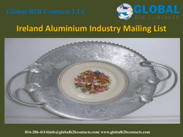Ireland Aluminium Industry Mailing List