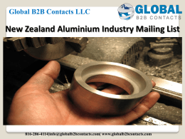 New Zealand Aluminium Industry Mailing List