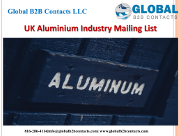 UK Aluminium Industry Mailing List