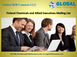 Finland Chemicals and Allied Executives Mailing List