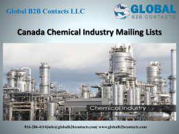 Canada Chemical Industry Mailing Lists