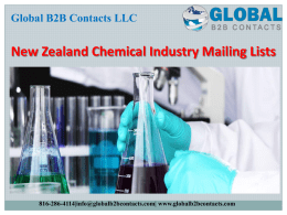 New Zealand Chemical Industry Mailing Lists