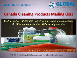 Canada Cleaning Products Mailing Lists