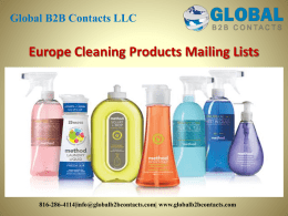 Europe Cleaning Products Mailing Lists