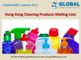 Hong Kong Cleaning Products Mailing Lists