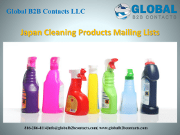 Japan Cleaning Products Mailing Lists