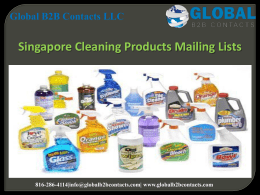 Singapore Cleaning Products Mailing Lists