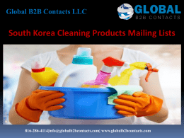 South Korea Cleaning Products Mailing Lists