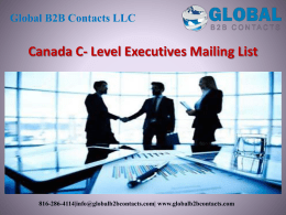 Canada C- Level Executives Mailing List