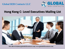 Hong Kong C- Level Executives Mailing List