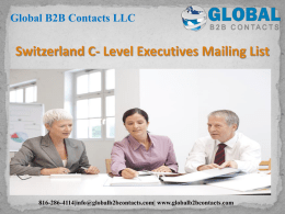 Switzerland C- Level Executives Mailing List