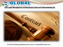 USA Legal Management Professionals Email and Telemarketing list
