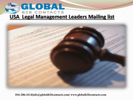 USA  Legal Management Leaders Mailing list