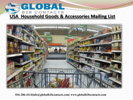 USA  Household Goods & Accessories Mailing List