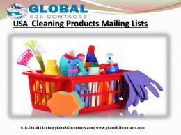 USA  Cleaning Products Mailing Lists