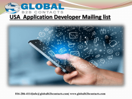 USA  Application Developer Mailing list