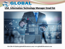 USA  Information Technology Manager Email list