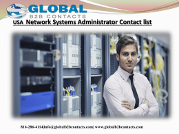 USA  Network Systems Administrator Contact list