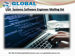 USA  Systems Software Engineer Mailing list