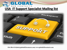 USA  IT Support Specialist Mailing list