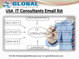 USA  IT Consultants Email list
