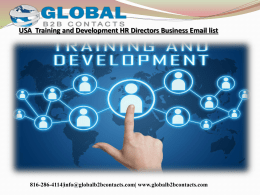 USA  Training and Development HR Directors Business Email list
