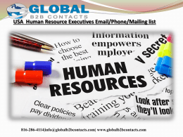 USA  Human Resource Executives Email,Phone,Mailing list