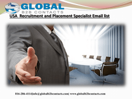 USA  Recruitment and Placement Specialist Email list