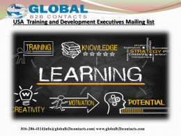 USA  Training and Development Executives Mailing list