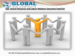 USA  Human Resources and Labour Relations Executives Email list