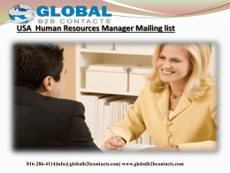 USA  Human Resources Manager Mailing list