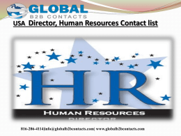 USA  Director, Human Resources Contact list