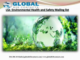 USA  Environmental Health and Safety Mailing list