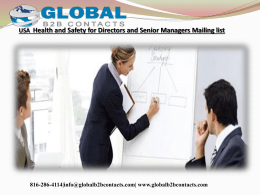 USA  Health and Safety for Directors and Senior Managers Mailing list